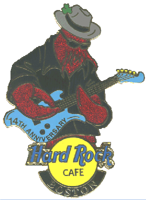 HRC Hard Rock Cafe Boston White Wilson Lobster Guitar 
